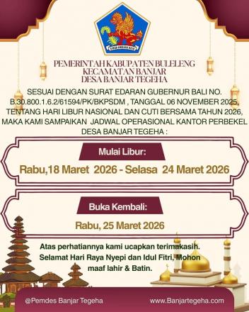pengumuman libur operational nyepi dan idul fitri